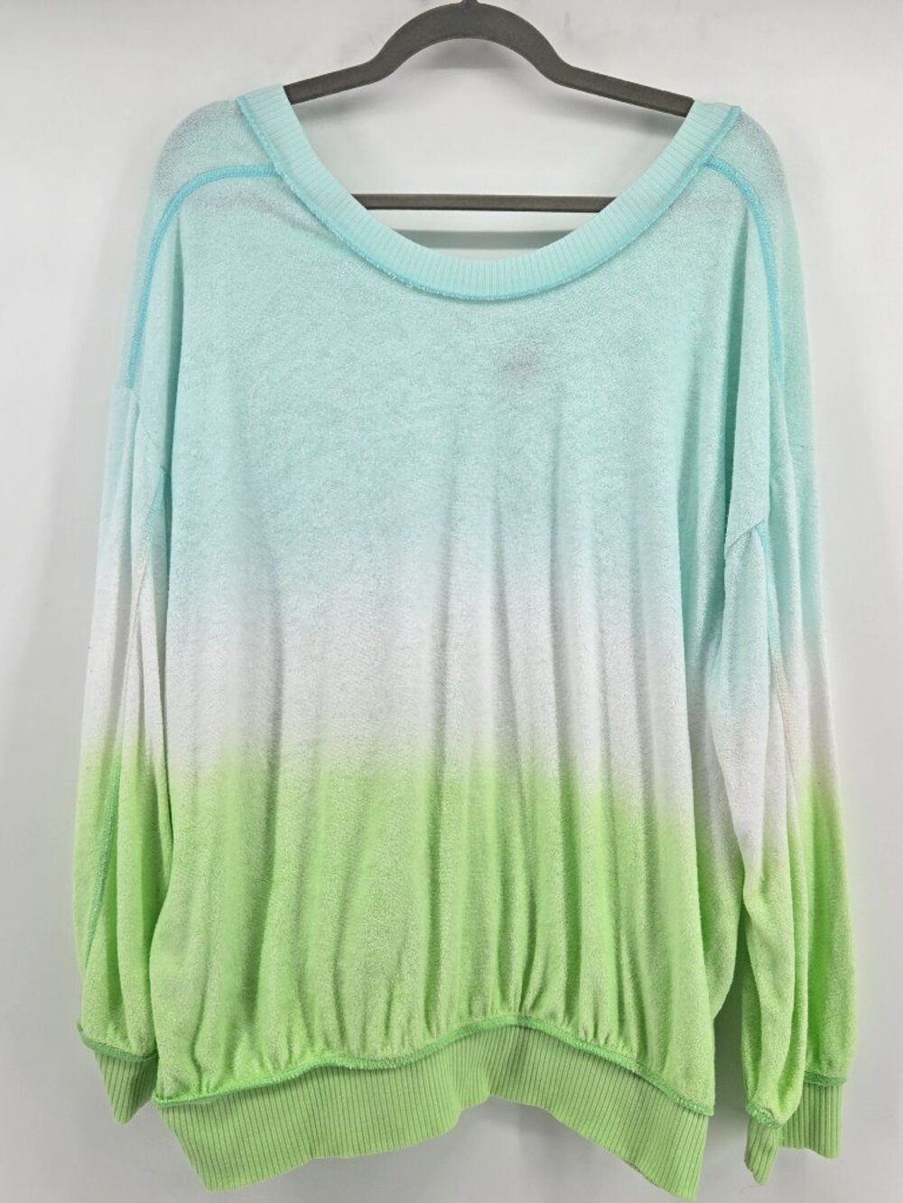 Torrid Reverse Terry Drop Shoulder Ombré Sweatshirt - Sz 1 (1X) Ombre
